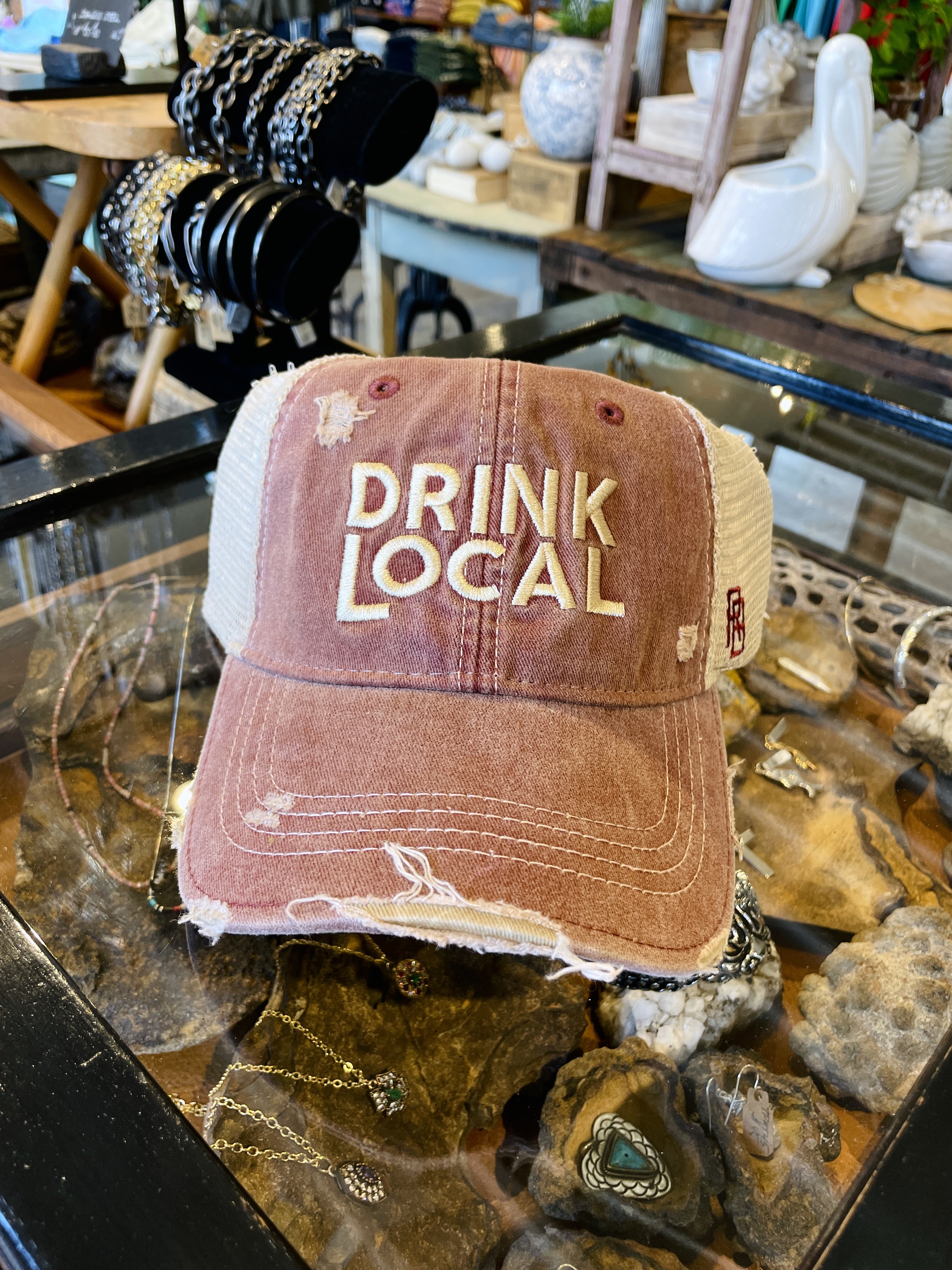 Drink Local Faded Red Hat
